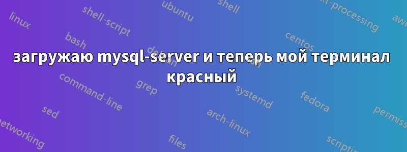 загружаю mysql-server и теперь мой терминал красный