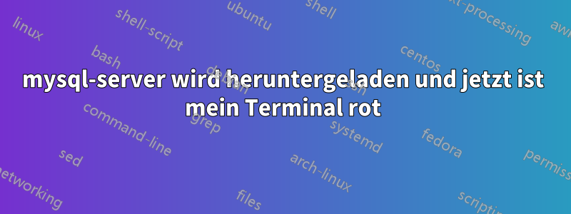 mysql-server wird heruntergeladen und jetzt ist mein Terminal rot