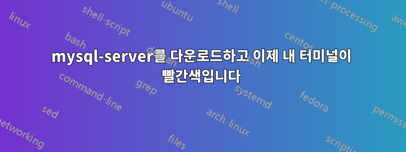 mysql-server를 다운로드하고 이제 내 터미널이 빨간색입니다
