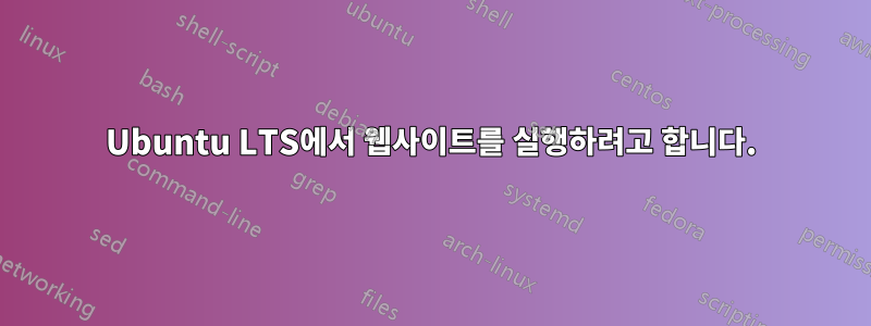 Ubuntu LTS에서 웹사이트를 실행하려고 합니다.