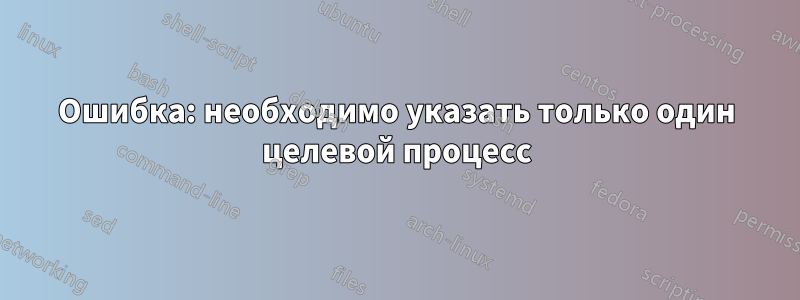 Ошибка: необходимо указать только один целевой процесс