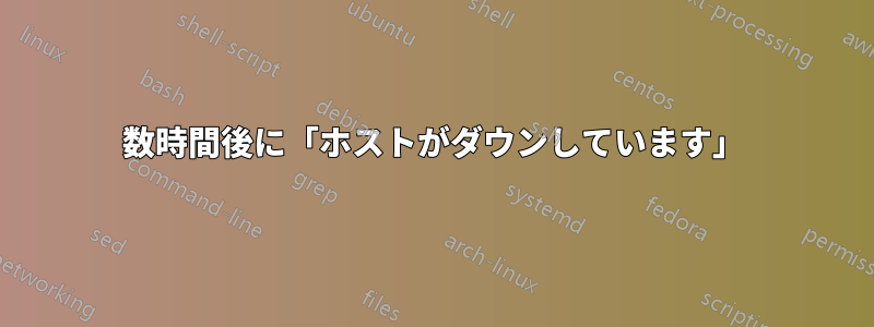 数時間後に「ホストがダウンしています」
