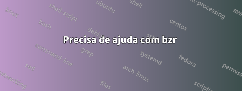 Precisa de ajuda com bzr