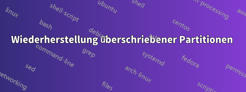 Wiederherstellung überschriebener Partitionen