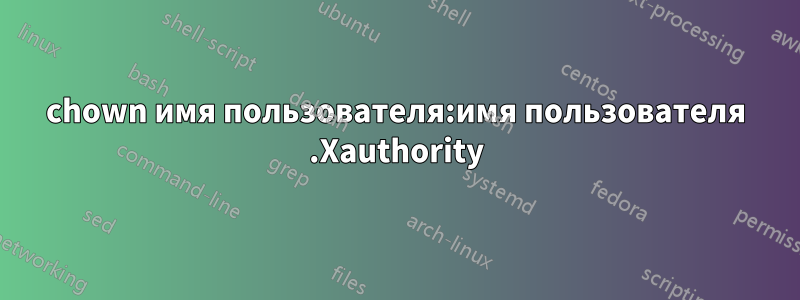 chown имя пользователя:имя пользователя .Xauthority
