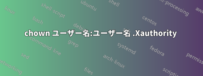 chown ユーザー名:ユーザー名 .Xauthority