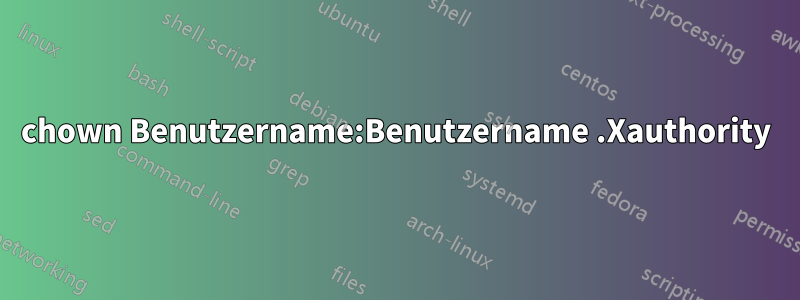 chown Benutzername:Benutzername .Xauthority