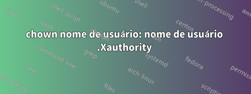 chown nome de usuário: nome de usuário .Xauthority