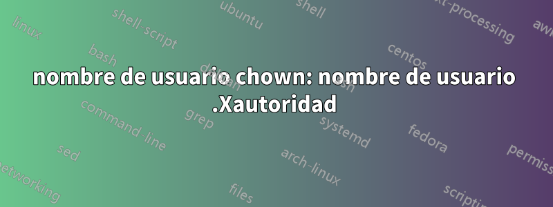 nombre de usuario chown: nombre de usuario .Xautoridad