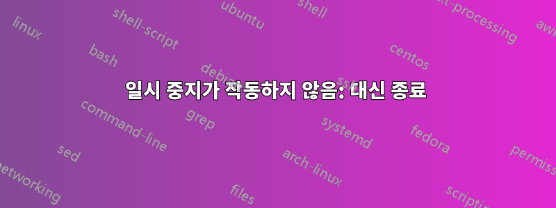 일시 중지가 작동하지 않음: 대신 종료
