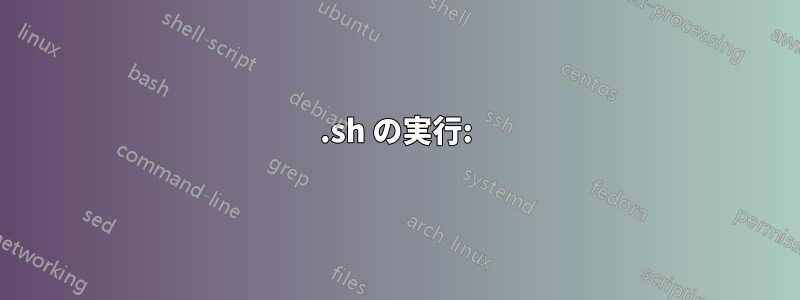.sh の実行: