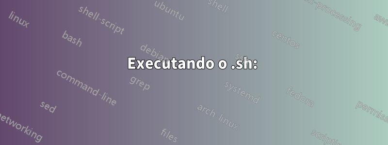 Executando o .sh: