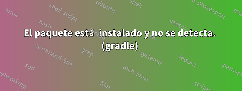El paquete está instalado y no se detecta. (gradle)