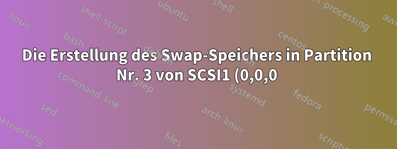 Die Erstellung des Swap-Speichers in Partition Nr. 3 von SCSI1 (0,0,0) (sda) ist fehlgeschlagen
