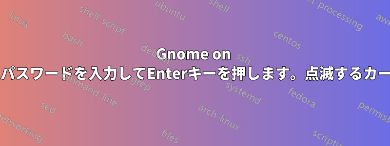 Gnome on Waylandログインオプションを選択し、パスワードを入力してEnterキーを押します。点滅するカーソルのある空白の画面が表示されます。