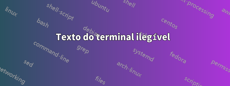 Texto do terminal ilegível 