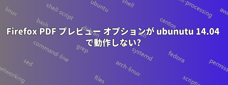 Firefox PDF プレビュー オプションが ubunutu 14.04 で動作しない?