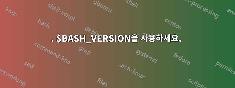 1. $BASH_VERSION을 사용하세요.