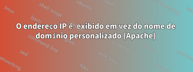 O endereço IP é exibido em vez do nome de domínio personalizado (Apache)