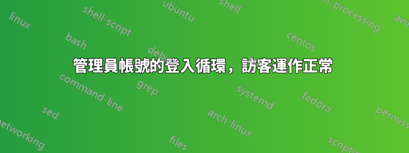 管理員帳號的登入循環，訪客運作正常