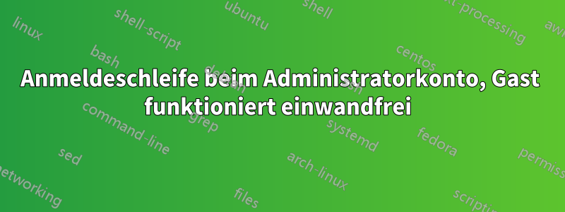 Anmeldeschleife beim Administratorkonto, Gast funktioniert einwandfrei 