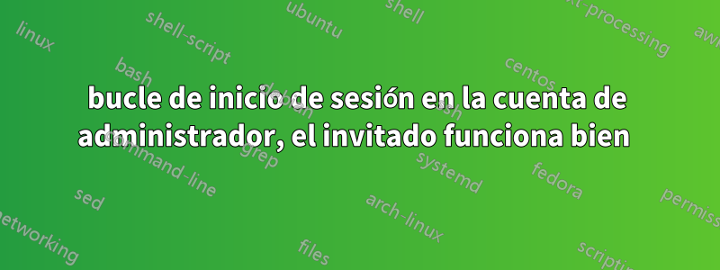 bucle de inicio de sesión en la cuenta de administrador, el invitado funciona bien 