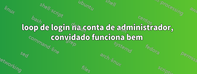 loop de login na conta de administrador, convidado funciona bem 