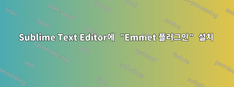 Sublime Text Editor에 "Emmet 플러그인" 설치