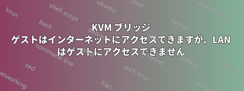 KVM ブリッジ ゲストはインターネットにアクセスできますが、LAN はゲストにアクセスできません