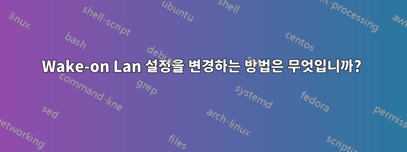 Wake-on Lan 설정을 변경하는 방법은 무엇입니까?