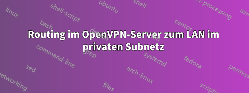 Routing im OpenVPN-Server zum LAN im privaten Subnetz