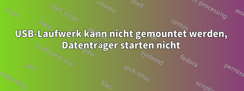 USB-Laufwerk kann nicht gemountet werden, Datenträger starten nicht