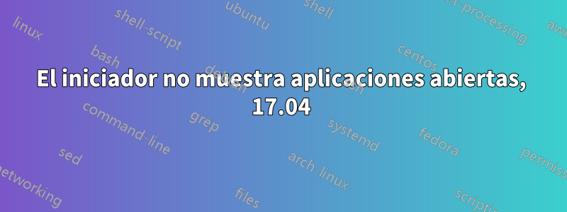 El iniciador no muestra aplicaciones abiertas, 17.04