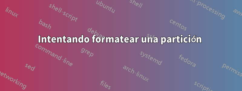 Intentando formatear una partición