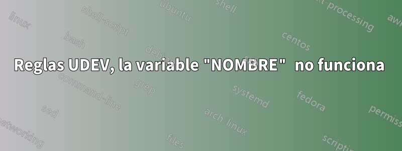 Reglas UDEV, la variable "NOMBRE" no funciona