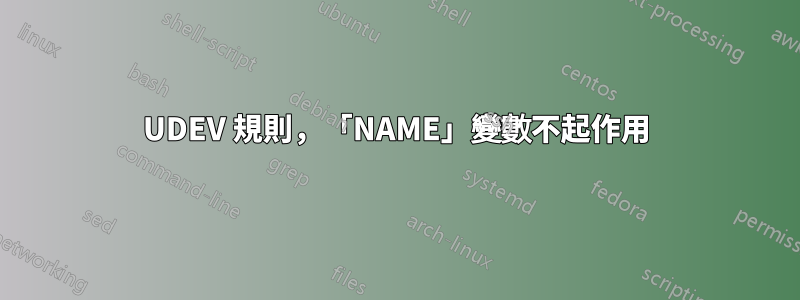 UDEV 規則，「NAME」變數不起作用