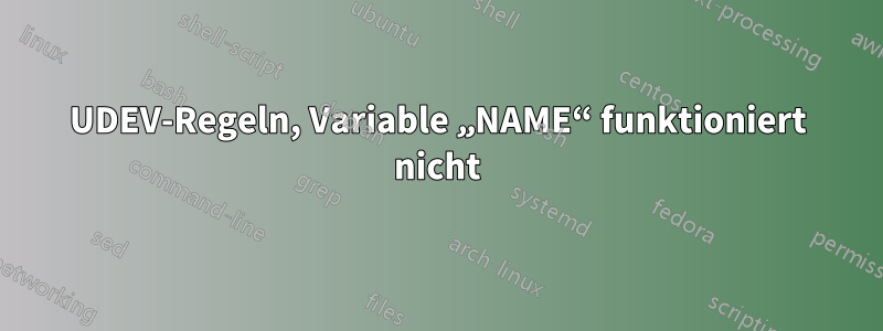 UDEV-Regeln, Variable „NAME“ funktioniert nicht