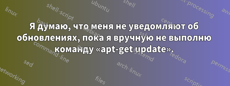 Я думаю, что меня не уведомляют об обновлениях, пока я вручную не выполню команду «apt-get update».