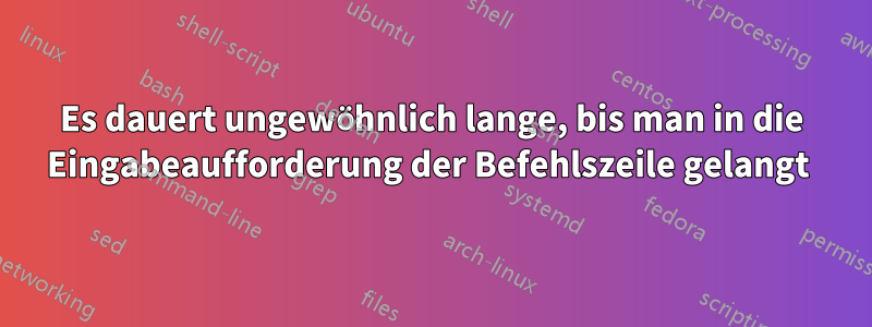 Es dauert ungewöhnlich lange, bis man in die Eingabeaufforderung der Befehlszeile gelangt 