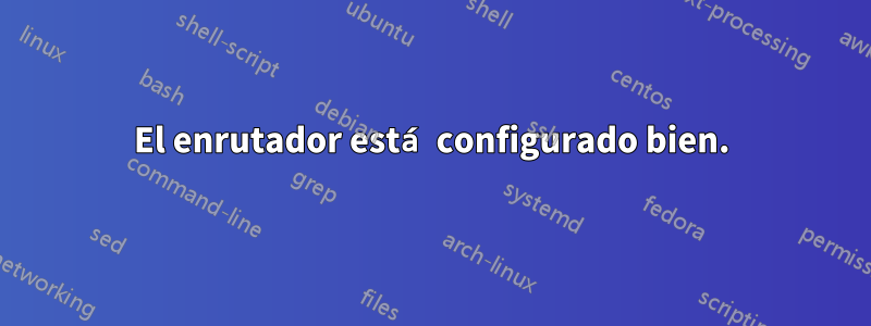 El enrutador está configurado bien.