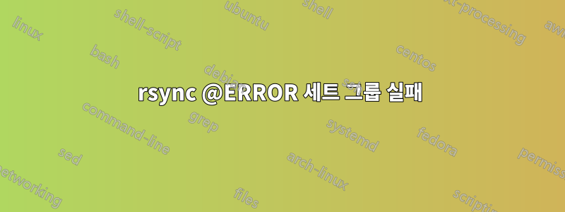 rsync @ERROR 세트 그룹 실패