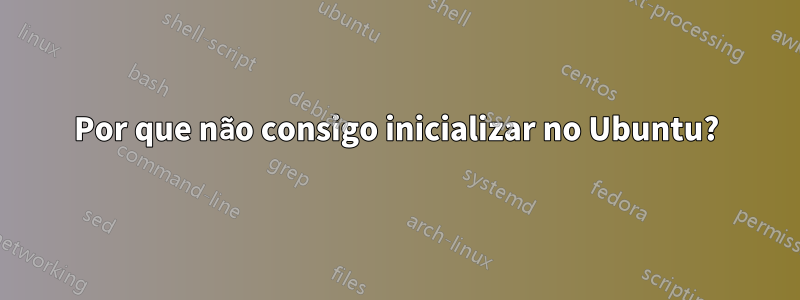 Por que não consigo inicializar no Ubuntu?