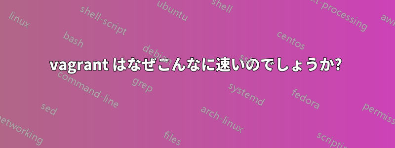 vagrant はなぜこんなに速いのでしょうか?