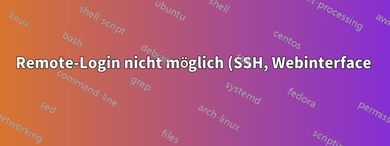Remote-Login nicht möglich (SSH, Webinterface), Konsole meldet sich sofort nach dem Login ab