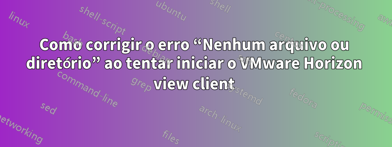 Como corrigir o erro “Nenhum arquivo ou diretório” ao tentar iniciar o VMware Horizon view client