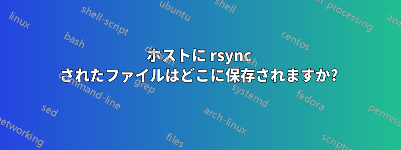 ホストに rsync されたファイルはどこに保存されますか?