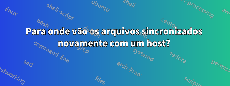 Para onde vão os arquivos sincronizados novamente com um host?