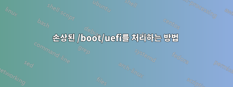 손상된 /boot/uefi를 처리하는 방법