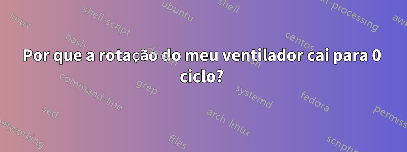 Por que a rotação do meu ventilador cai para 0 ciclo?