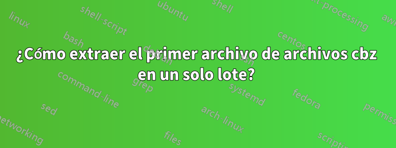 ¿Cómo extraer el primer archivo de archivos cbz en un solo lote?